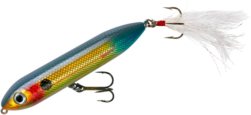 Heddon Super Spook Jr. Feather Dressed 3 1/2 inch Topwater Walker