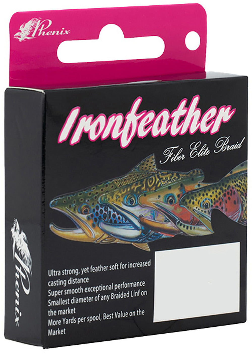 Phenix Ironfeather Fiber Elite Braided Trout Line - High-Vis Pink