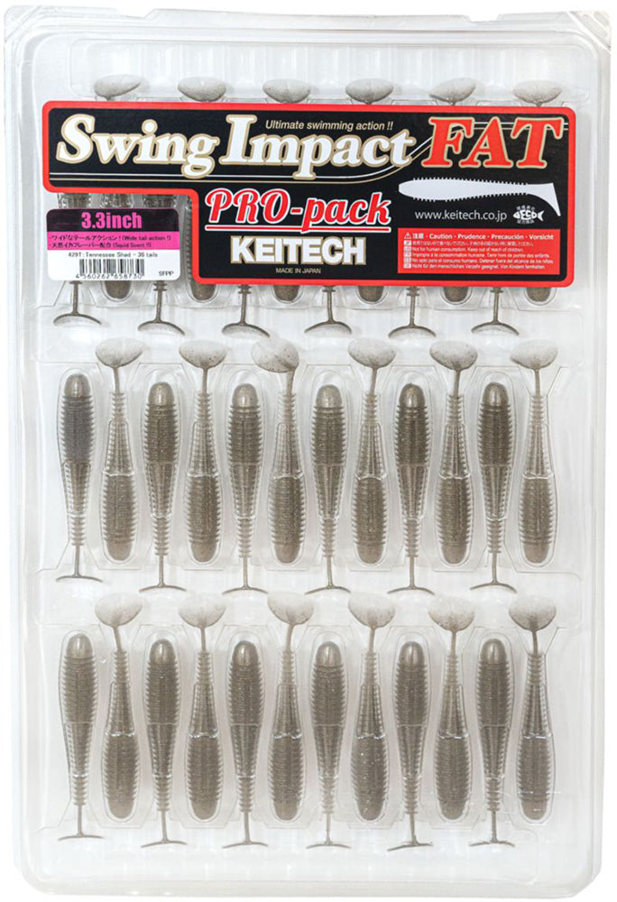 Keitech Fat Swing Impact 3.3 inch Soft Paddle Tail Swimbait - 30 Bait Pro Pack