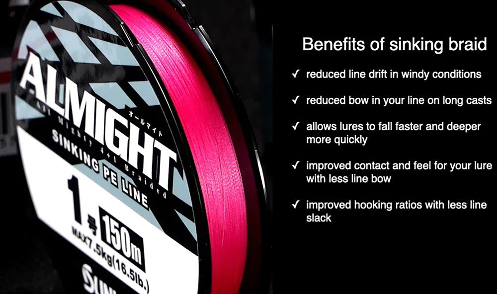 Sunline Almight HSG Pink Braided Line Bulk Spools - 600 Yards