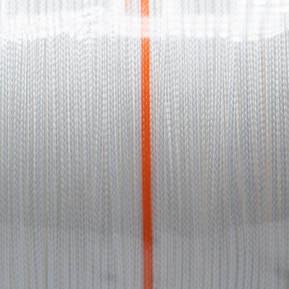 Phenix Feather 16X Hollow Braid Bulk Spools - White w/Orange & Green Markings