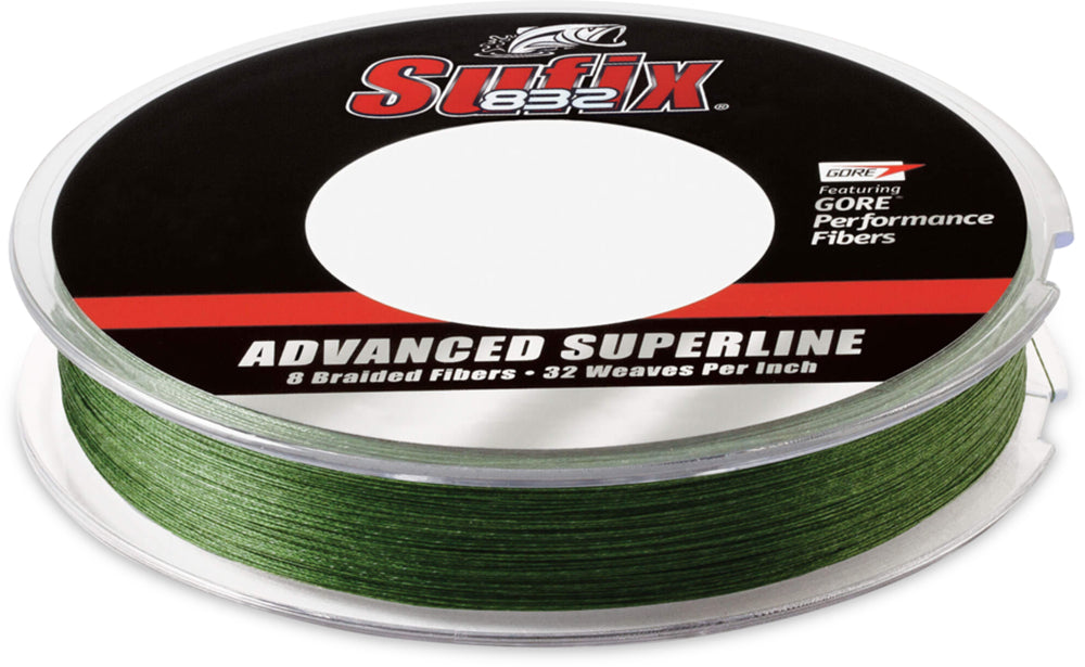 Sufix 832 Advanced Superline Low-Vis Green Braided Line - 300 Yard Filler Spool