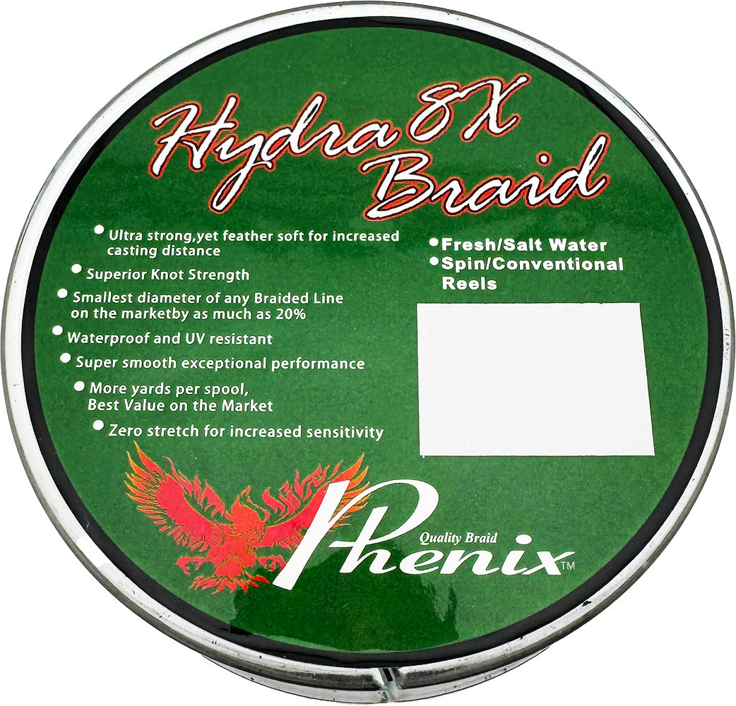 Phenix Hydra 8X Braided Line Bulk Spools - Low-Vis Moss Green