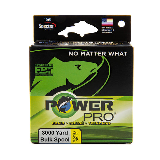 Power Pro Spectra Hi-Vis Yellow Braided Line 3000 yard Bulk Spool