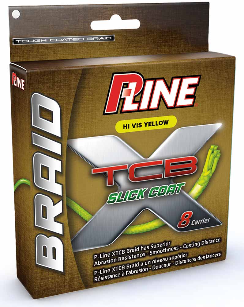 P-Line Teflon Coated 8 Carrier Hi-Vis Yellow Braid - 300 Yard Spools
