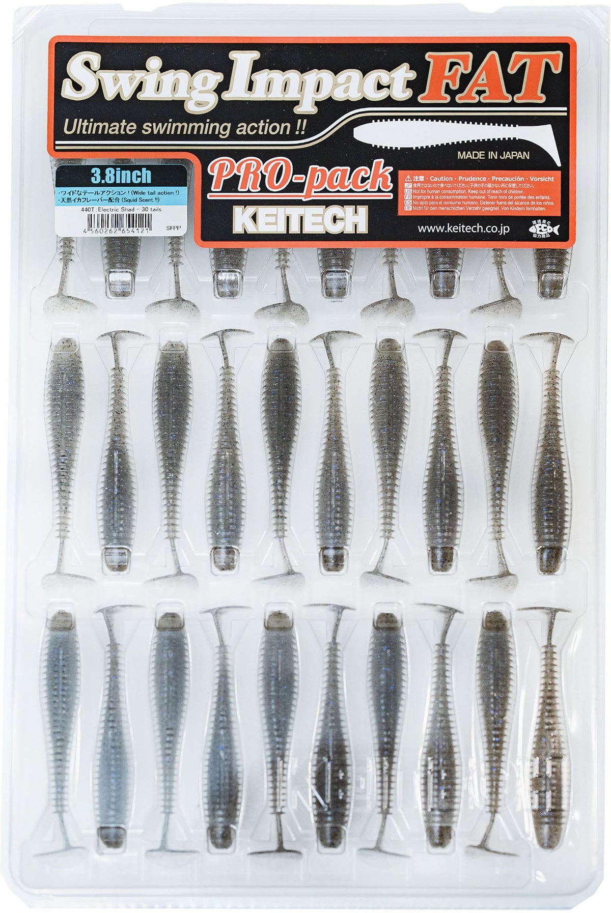 Keitech Fat Swing Impact 3.8 inch Soft Paddle Tail Swimbait - 30 Bait Pro Pack