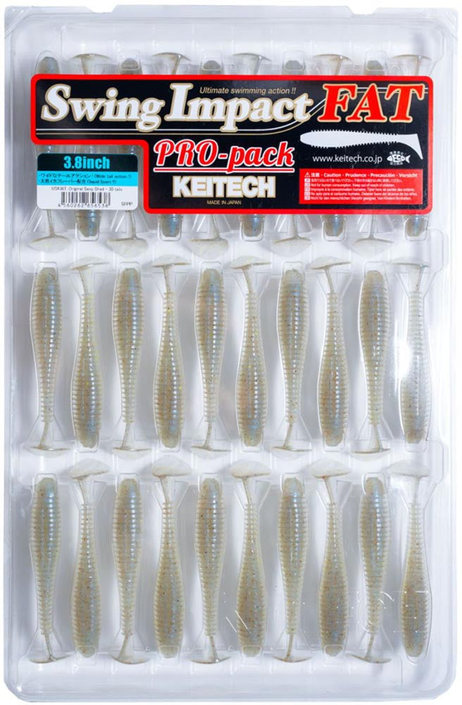 Keitech Fat Swing Impact 3.8 inch Soft Paddle Tail Swimbait - 30 Bait Pro Pack