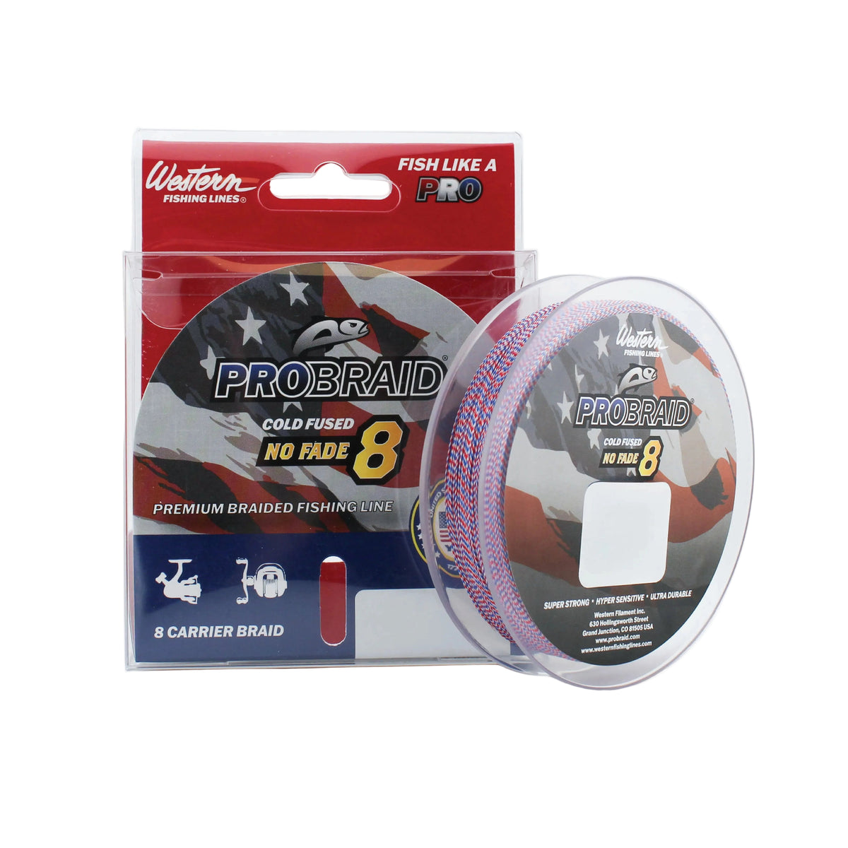 ProBraid NoFade Red, White & Blue Braded Line - 300 Yard Filler Spool