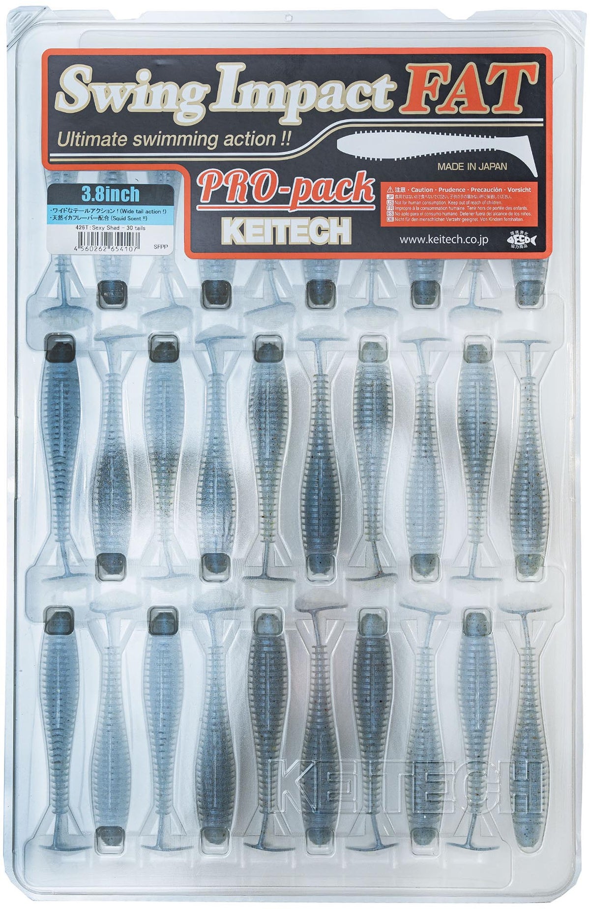 Keitech Fat Swing Impact 3.8 inch Soft Paddle Tail Swimbait - 30 Bait Pro Pack