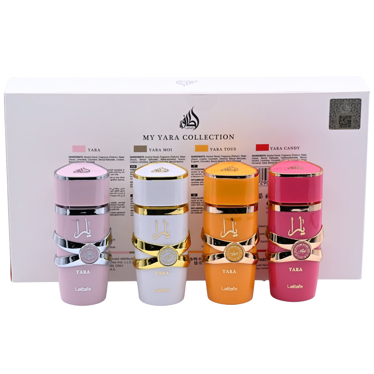 Lattafa My Yara Collection 4-Piece Eau de Parfum Spray Gift Set for Women (4 x 0.85 fl oz / 25 mL)
