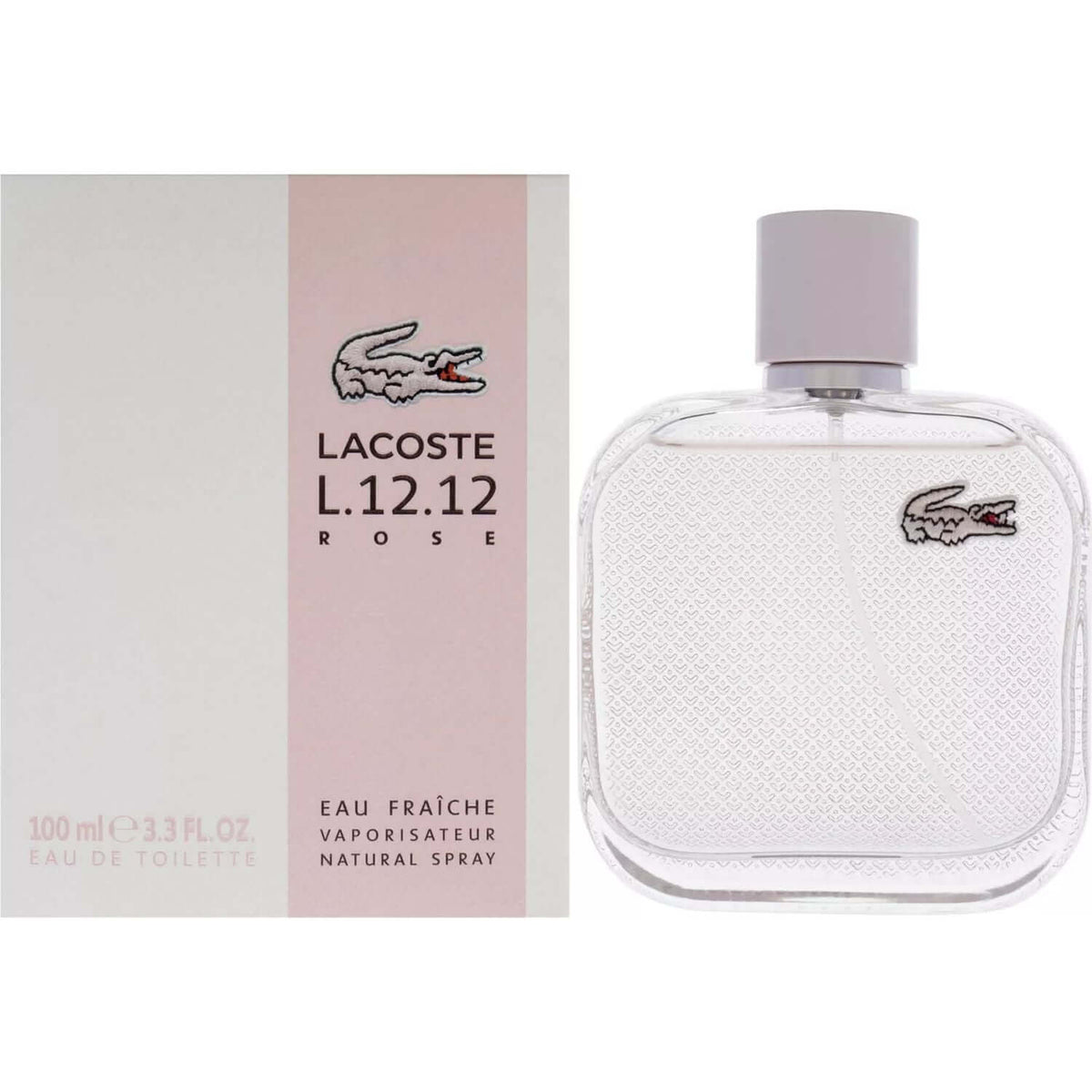 Lacoste L.12.12 Rose Eau Fraiche by Lacoste for her EDT 3.3 / 3.4 oz New in Box